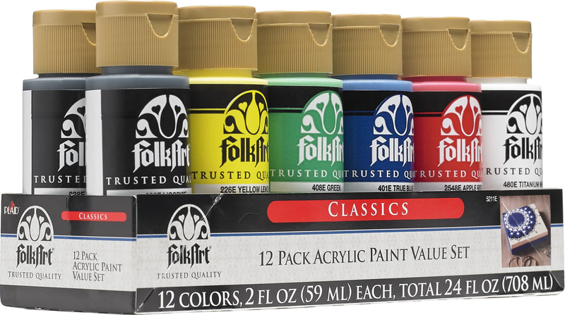 5211E Acrylic Craft Paint Set, Matte Finish, Classic, Set of 12, 24 Fl Oz Item image 6