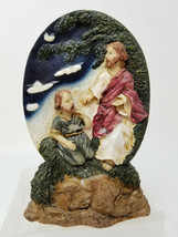 Jesus Preaching to John the Baptist Relief Ceramic Display Vintage - $18.95