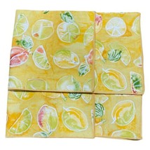 Rose Tree  100% Cotton Cloth Dinner Lemon Lime Fruit Napkins Set of 4 18”x17.5” - £29.86 GBP
