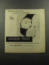 1956 Audemars Piguet Watch Ad - The finest achievements in artistic watchmaking - £14.46 GBP