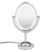 Chrome Conair Double-Sided Lighted Vanity Makeup Mirror With 7X Magnification - £35.03 GBP