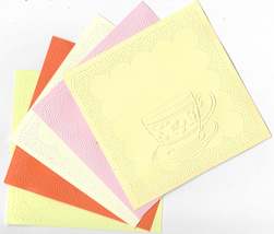 Embossed Paper. 5&quot;x5&quot;. Teacup. Choice of Colour - €0,30 EUR+