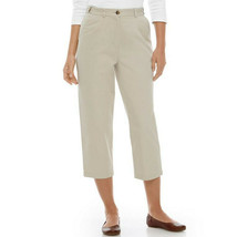 NWT Womens Size 6 LL Bean Khaki Cropped Original Fit Hidden Comfort Waist Pants - £19.21 GBP