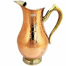 Prisha India Craft ® Copper Royal Mughal Jug Water Pitcher Copper Hammered Drink - £52.35 GBP
