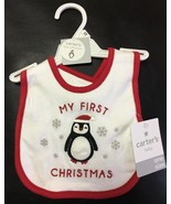 NEW Carter's MY FIRST CHRISTMAS Bib BABY BOY or GIRL PENGUIN - $9.70