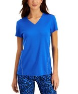 allbrand365 designer Womens Reflective V-Neck T-Shirt,Cosmic Cobalt,Medium - £19.31 GBP