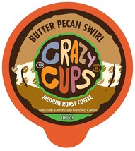 Crazy Cups DECAF Butter Pecan Coffee 22 to 132 Keurig K cups Pick Any Size - £20.43 GBP+