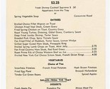 Johnson Hall Sunday Dinner Deluxe Menu 1952 - $17.82