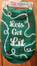 Merry &amp; Bright Ugly Dog Sweater Size X-LARGE Christmas Let&#39;s Get Lit NEW - $13.83