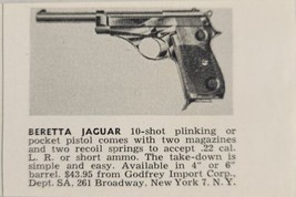 1958 Print Ad Beretta Jaguar 10 Shot .22 Cal Pocket Pistols Godfrey Import NYC - £6.10 GBP