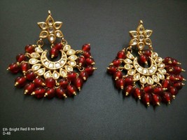 Kundan Ethnic Traditional Jewelry Bridal Wedding Set Earrings Chandbali New 431 - £23.40 GBP