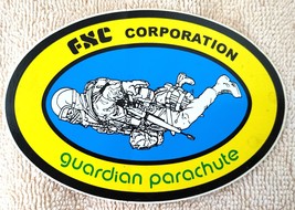 Vtg 1980s FXC Corporation Guardian Parachute Unused Sticker Military  - £5.58 GBP