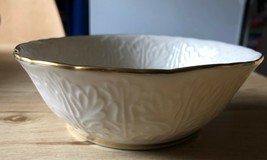 Lenox China Bowl 24k Rimmed Unidentified Pattern, Embossed 5 3/4” - £11.15 GBP