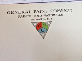 1920s General Paint Company Newark NJ Letter Head Stationary Sheet - £15.25 GBP