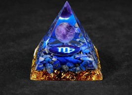 Virgo Crystal Pyramid Amethyst Sphere Energy Healing Chakra Meditation O... - $14.99