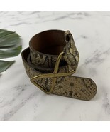 Lucky Brand Womens Vintage Y2k Leather Belt Size L Brown Gold Snake Prin... - $35.19 CAD