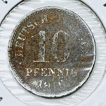 1916 D German Empire 10 Pfennig Coin - £7.05 GBP