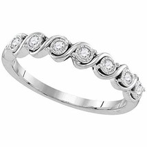 10kt White Gold Womens Round Diamond Band Ring 1/6 Cttw - £279.15 GBP