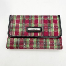Longaberger Trifold Wallet Plaid Tartan Red Green Brown - $19.99