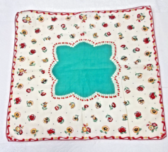 Vintage Cotton Hankie Sweet Small All-over Floral Pattern w Spring Green... - $8.42