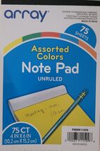 Note Pads Notepads Unruled 5 Vibrant Colors 4X6 Inches, 75 Sheets/Notepad - $3.46