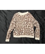 A New Day Leopard Print Sweater Women’s M Tan Brown Animal Print Pullover - $16.57 CAD
