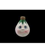 Vintage Hand Painted CHRISTMAS ORNAMENT Figure Snowball Egg Face Anthrop... - $14.85