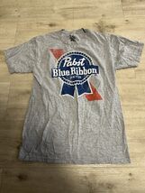 Pabst Blue Ribbon PBR Mens Size Small Gray Shirt Beer Classic - $4.49