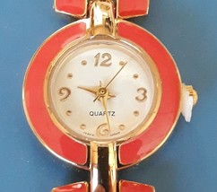 Avon &quot;Colorful Curb Link Watch&quot; (Quartz Movement, Link Band) Coral ~ New!!! - £14.56 GBP
