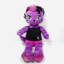 Build A Bear Honey Girls Teegan Purple Tiger Cat 19&quot; BABW HG Plush w/ Shirt - $20.78
