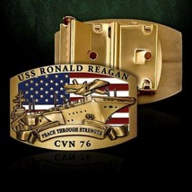 Navy Uss Ronald Reagan CVN-76 3&quot; Belt Buckle - £39.22 GBP