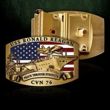 NAVY USS RONALD REAGAN CVN-76  3&quot; BELT BUCKLE - £39.33 GBP