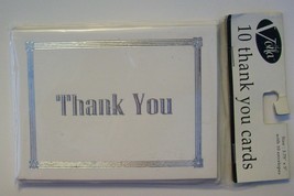 THANK YOU CARDS~NOTES~All Purpose~Silver/White~Wedding~Shower~Sealed Pkg... - £5.27 GBP