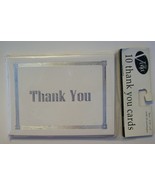 THANK YOU CARDS~NOTES~All Purpose~Silver/White~Wedding~Shower~Sealed Pkg... - £5.38 GBP