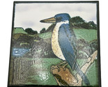 Artisan Hand Painted WAIPU Tile Studio New Zealand Kingfisher Bird Tile ... - $24.95