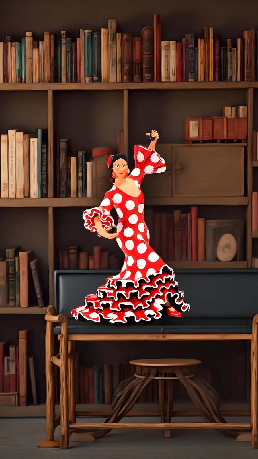 Barcino Designs Classic Mosaic Flamenco Dancer Dress Red Item image 2