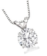 1.50 Carat CZ Solitaire Necklace in 14kt White - £499.97 GBP