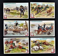 1890s Antique Liebig Fleisch Extract Victorian 6pc Trade Cards War Dead Horse Ad - £54.56 GBP