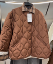 ZARA BNWT 2025. TOFFEE BROWN QUILTED JACKET WATER REPELLENT POCKET. 1255... - $86.95