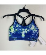Calvin Klein Womens S Blue Yellow Tie Dye Cross Back Sports Bra NWT G59 - €17,01 EUR