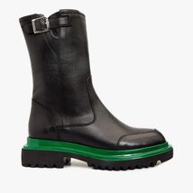 The Yako Black Leather Mid Calf Women Boot Final Sale! image 2