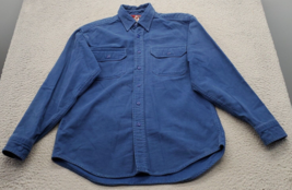 Woolrich Shirt Mens Blue Regular Fit Long Sleeve Pockets Collared Button... - $23.09