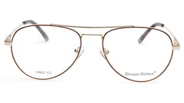 New Dream Himax H862 C5 Brown Gold Eyeglasses Frame 54-16-145mm B44mm - £97.91 GBP