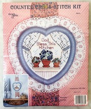 God Bless This Kitchen with Heart Frame Counted Cross Stitch Kit - New Berlin Co - £8.93 GBP