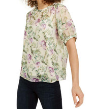 allbrand365 designer Womens Petite Floral Print Puff Sleeve Blouse, P/L - £53.74 GBP