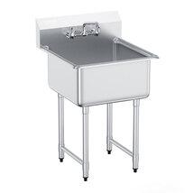 VEVOR 27&quot;x41&quot; Stainless Steel Prep &amp; Utility Sink, 1 Compartment Free St... - €357,56 EUR