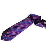 Men&#39;s Paul Smith Silk Purple Blue Stripe Tie With White Polka Dots Made ... - £11.83 GBP