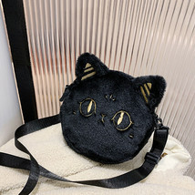 Women Soft Plush Bucket Bag Cat Shape Crossbody Shoulder Bag Ladies Trav... - £15.68 GBP