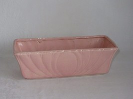 Pink Rectangular Vintage USA 896 Art Pottery Planter Art Deco Barbie Decoration - $19.79