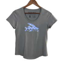 Patagonia T-Shirt Womens S Gray Flying Fish Trident Graphic Tee Organic Cotton - £15.71 GBP